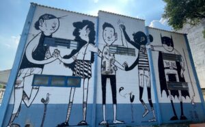 Alex Senna eterniza sua arte em uma das unidades de acolhimento da ONG Ficar de Bem em São Bernardo